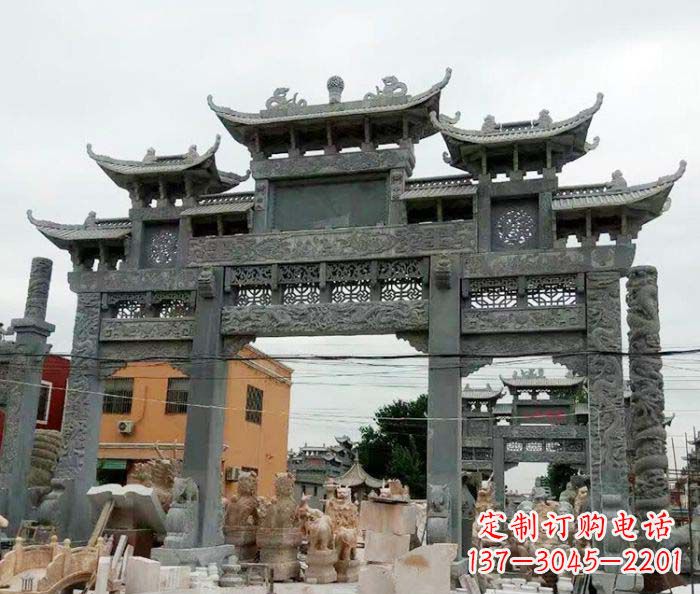 福建石雕牌坊,精致雕塑让你完美点缀