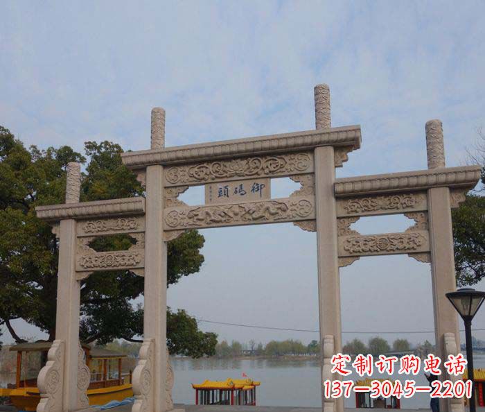 福建景区三门古典牌坊石雕