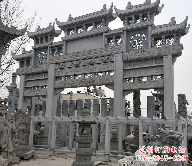福建京中领雕塑:牌坊石雕定制