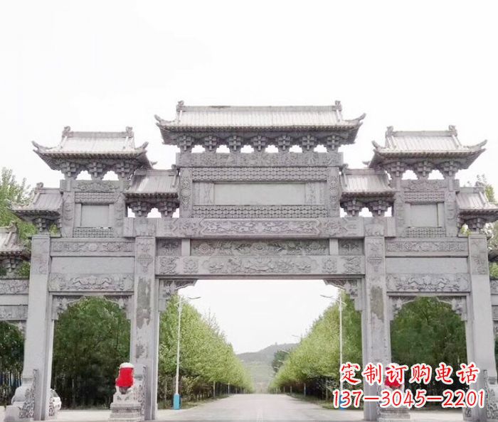 福建三门石雕牌坊,独具特色的地标雕塑
