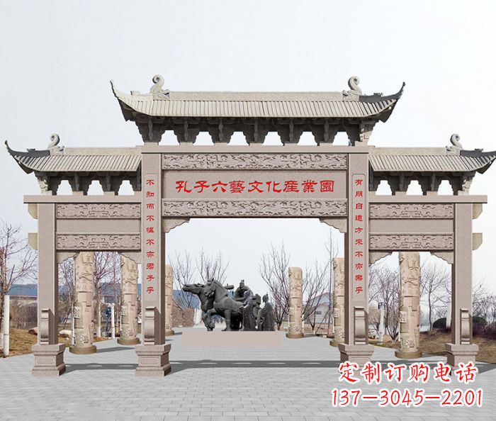 福建景区三门石雕牌坊-高质美观可靠的雕塑装置