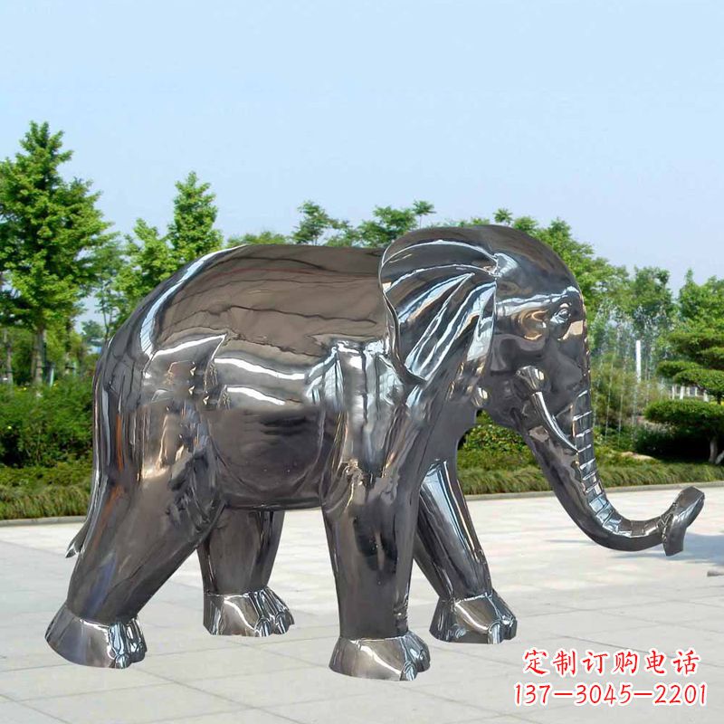 福建镜面不锈钢大象雕塑