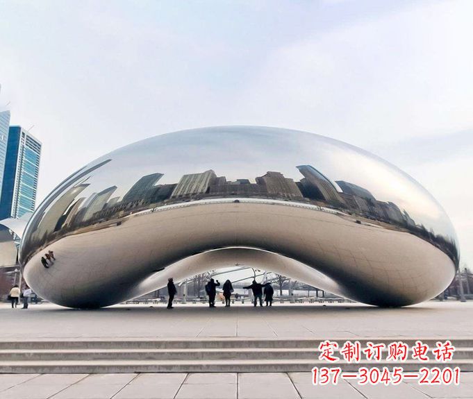 福建镜面不锈钢大型创意拱门雕塑