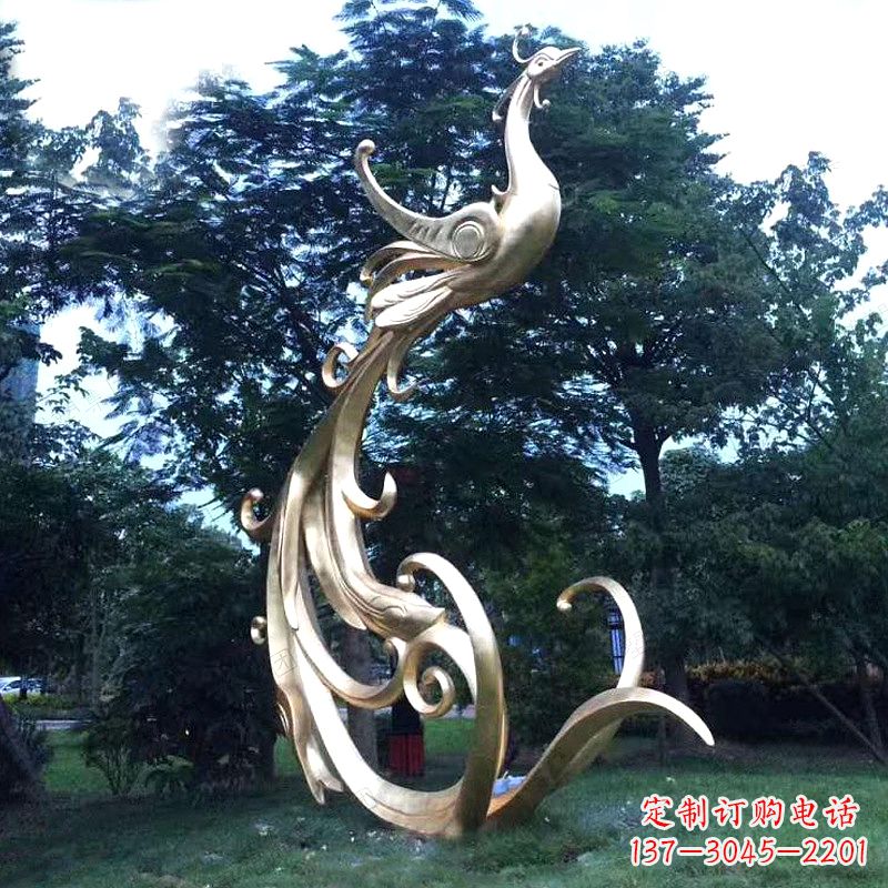福建精美镜面不锈钢凤凰雕塑