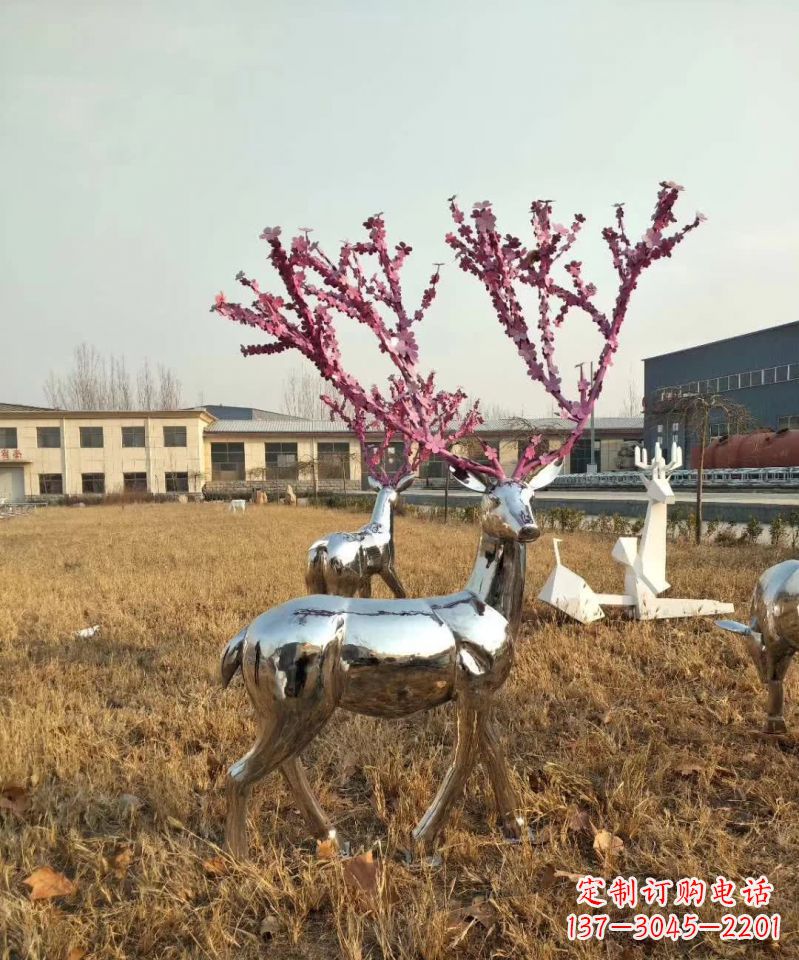 福建镜面不锈钢梅花鹿雕塑,一款极致的雕塑体验
