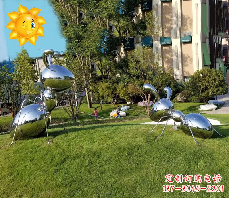 福建优质镜面不锈钢蚂蚁雕塑
