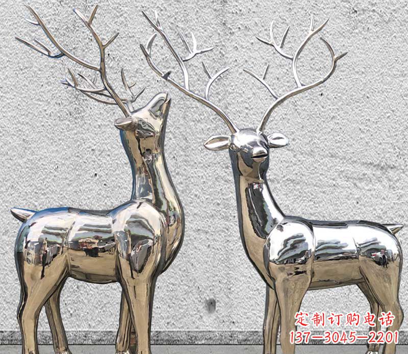 福建镜面不锈钢小鹿雕塑