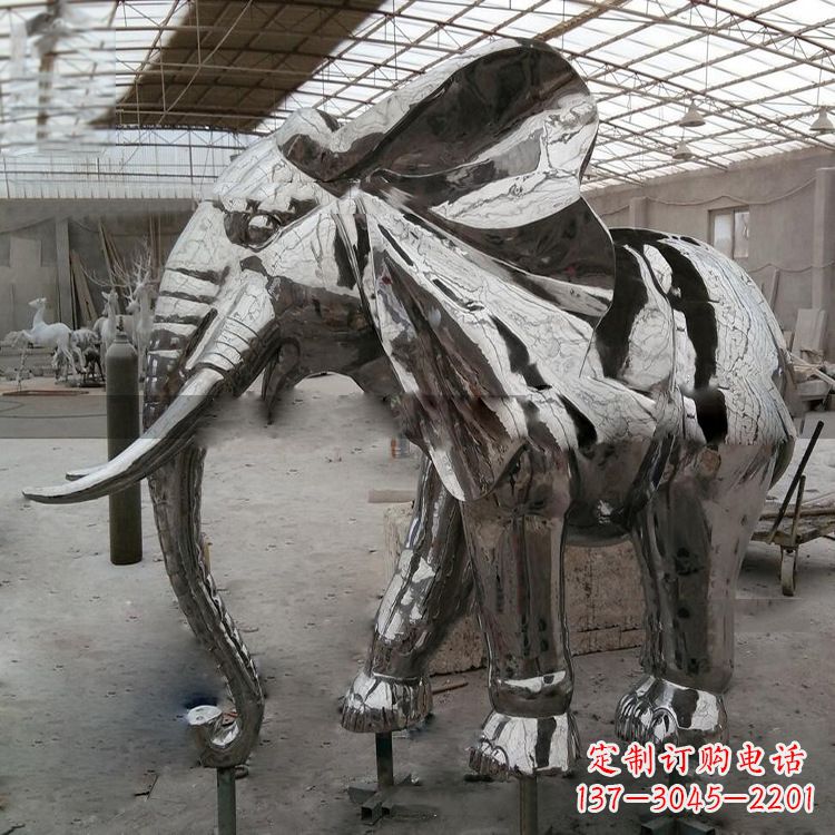 福建镜面大象不锈钢雕塑