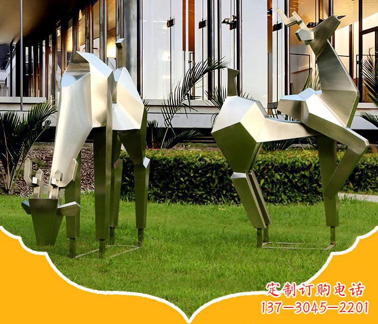 福建镜面福鹿不锈钢雕塑