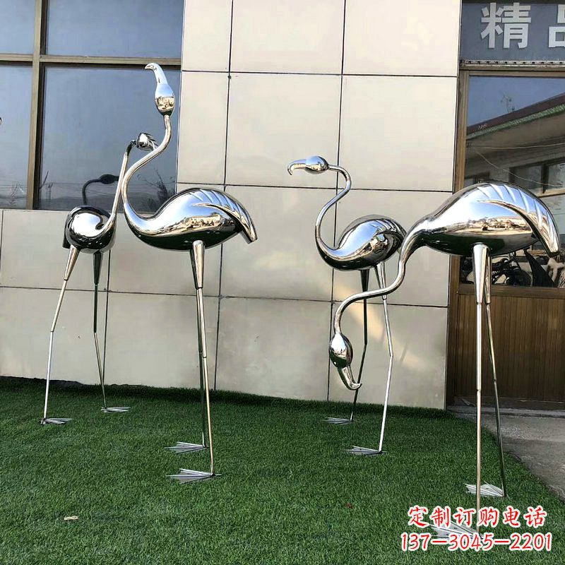 福建镜面火烈鸟不锈钢雕塑