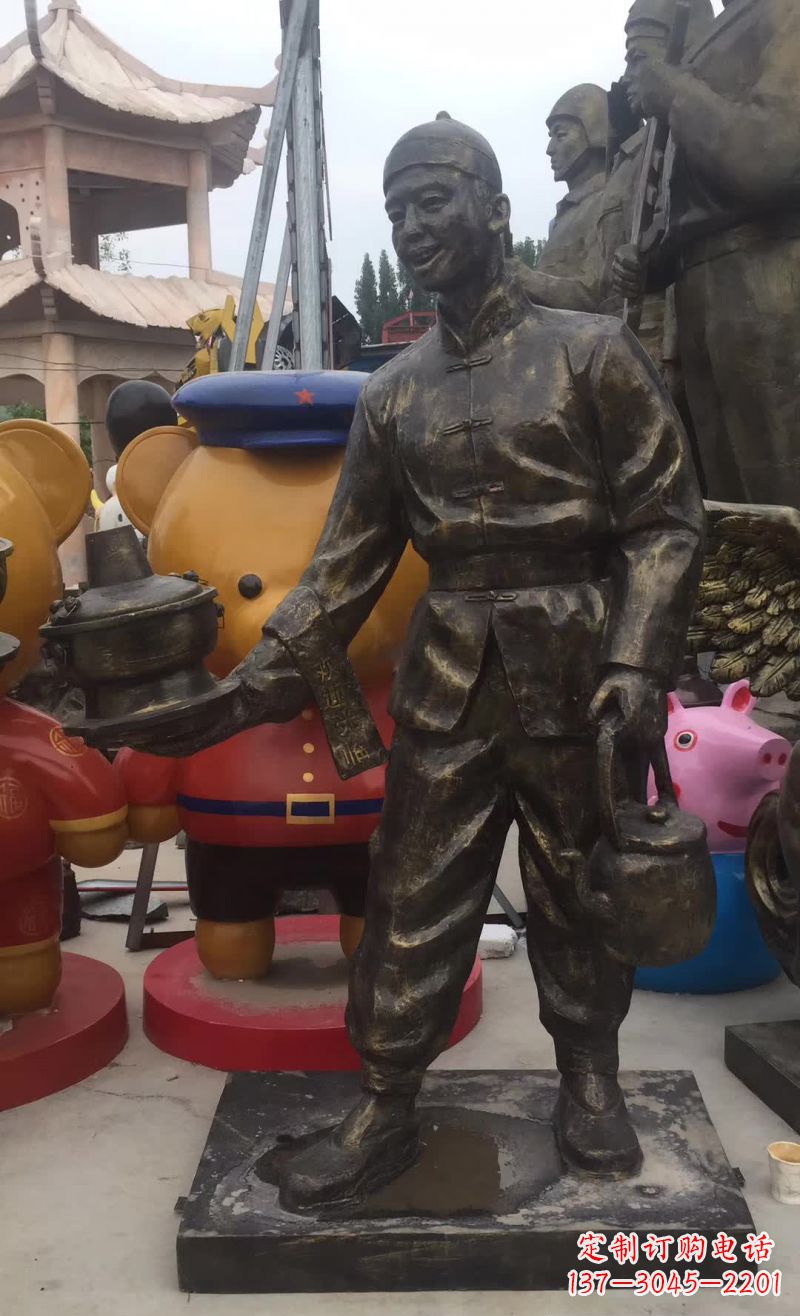 福建专业定制酒店店小二铜雕