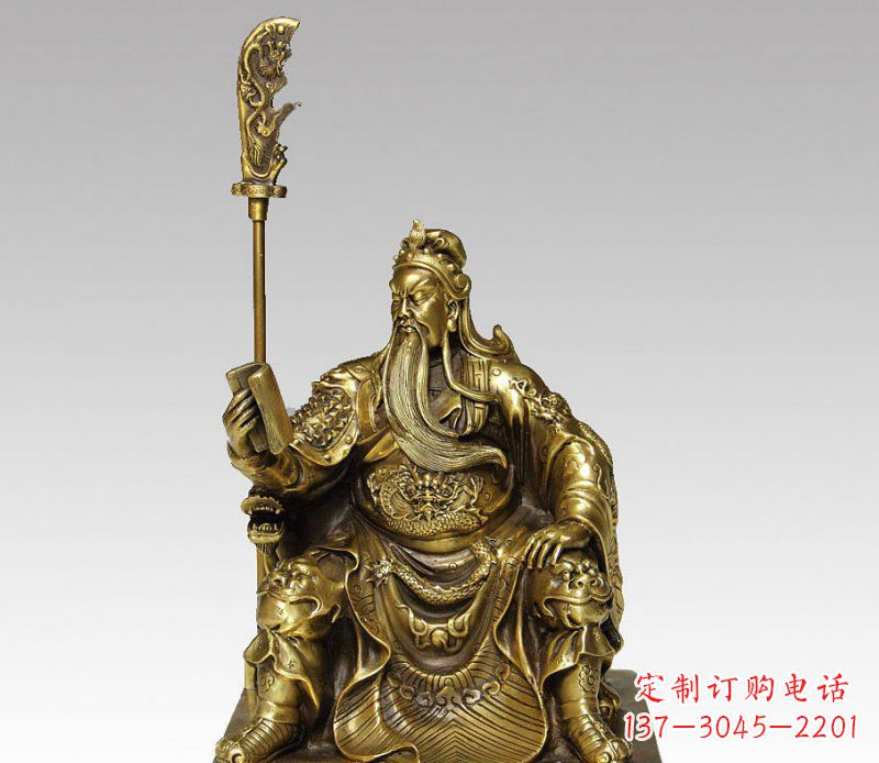 福建中领雕塑:精美关公铜雕艺术品