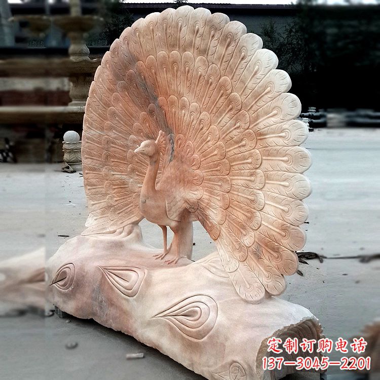 福建艺术精美的孔雀石红雕塑