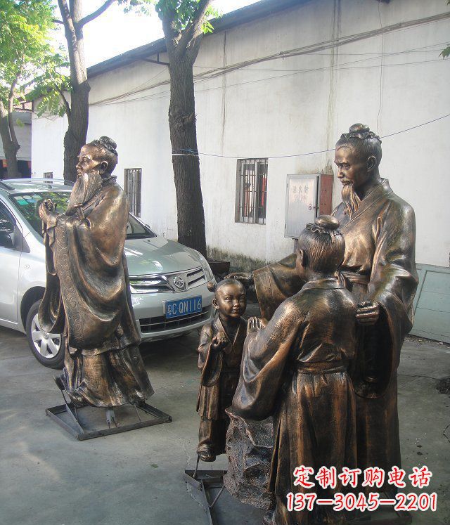 福建孔融让梨雕塑,创造出完美的校园景观