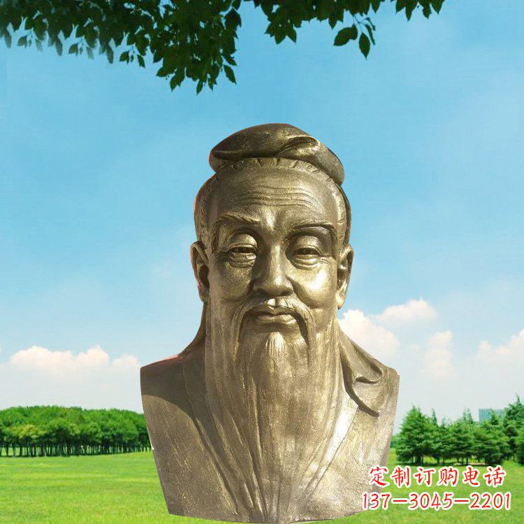 福建孔子头像铜雕,欣赏中国文化传统精髓