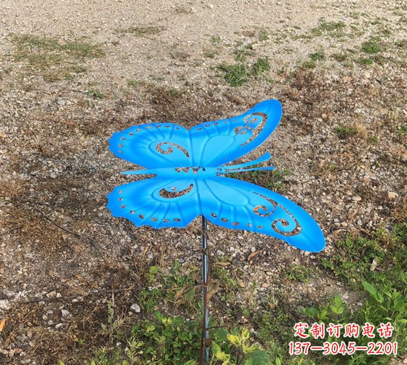 福建蓝色不锈钢铁艺蝴蝶雕塑