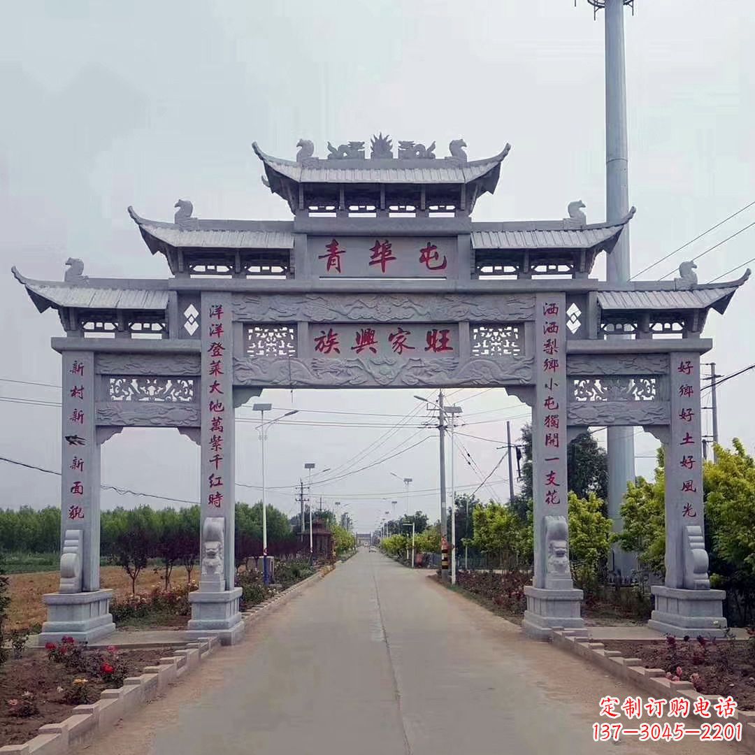 福建精致牌坊雕塑,精美式微精致
