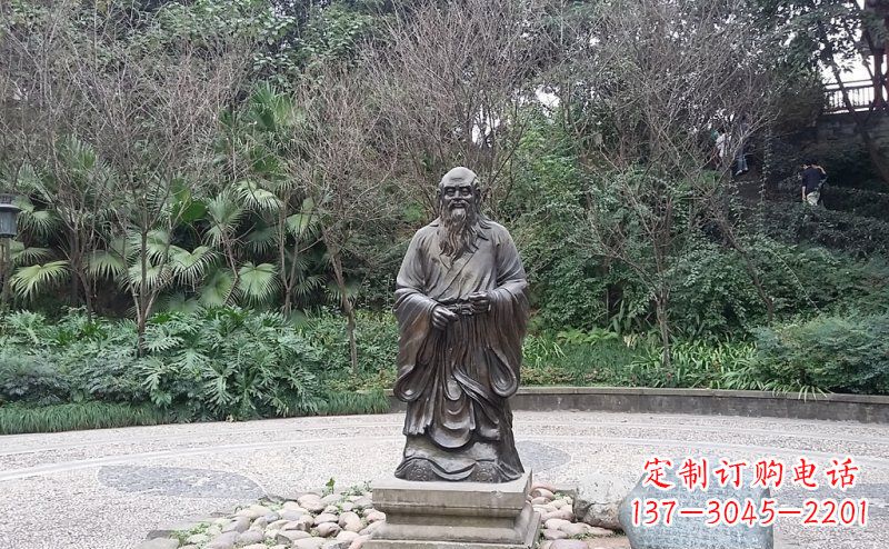 福建品尝古典:中领雕塑老子铜雕
