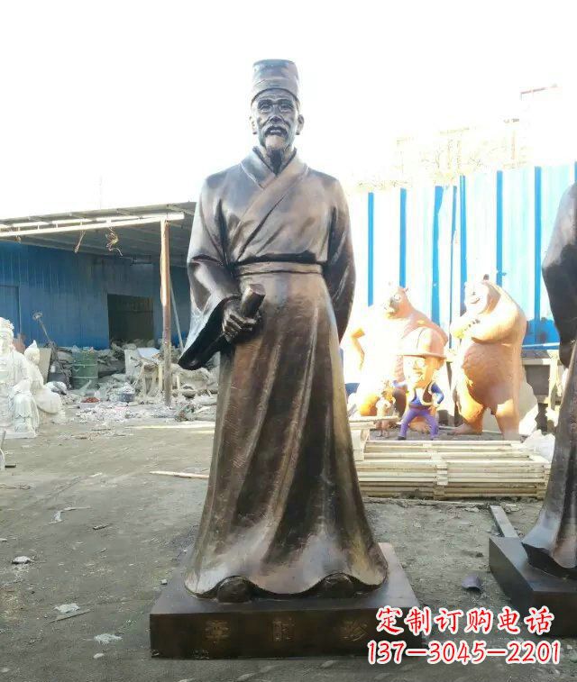 福建李时珍古代名医铜雕 (2)