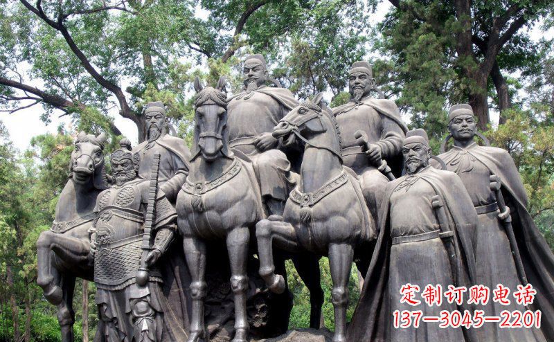 福建李世民领兵名人铜雕,永久流传霸业辉煌