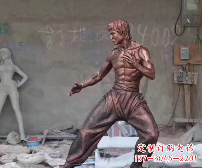 福建李小龙铜雕,精美尽显传奇风采