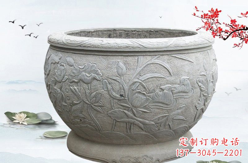 福建艺术精美的水缸雕塑