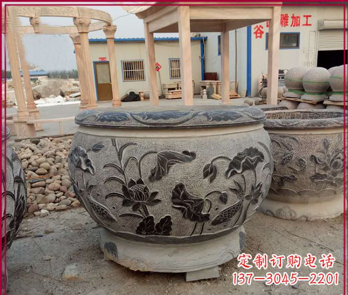 福建中领雕塑:传承经典,水缸雕塑仿古圆水缸