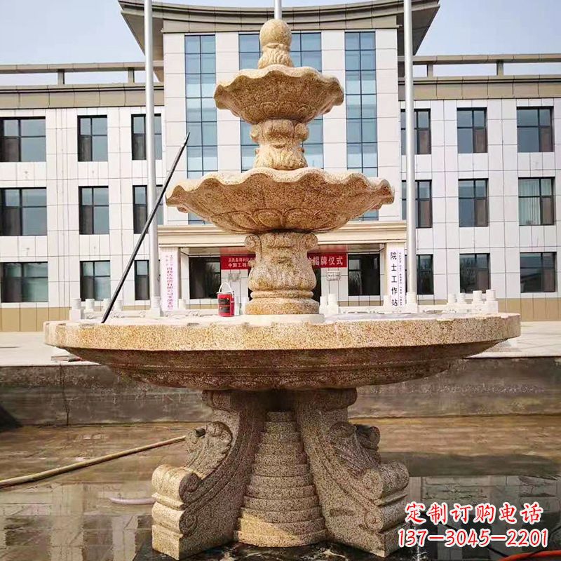 福建中领雕塑的精美莲花石雕