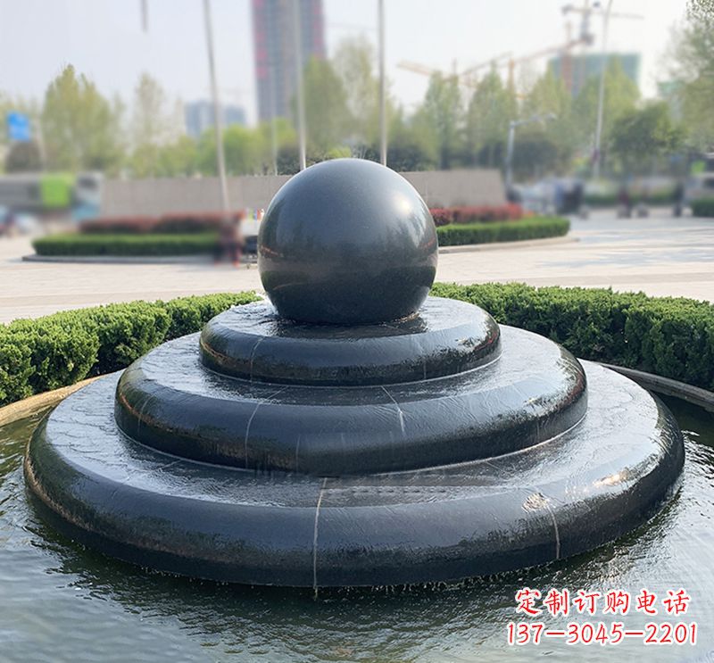 福建临沂石雕风水球喷泉