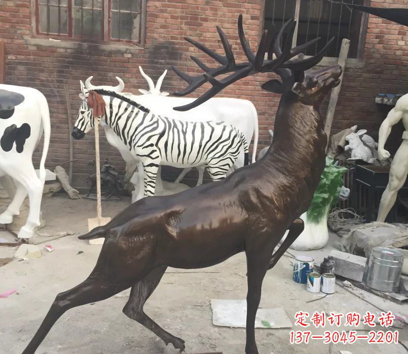 福建羚羊公园动物铜雕