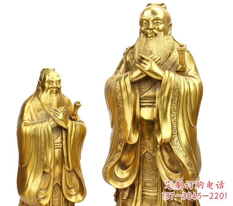 福建鎏金质感精美孔子铜雕像