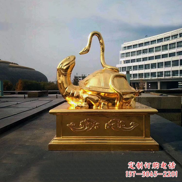 福建鎏金上古神兽玄武动物铜雕塑