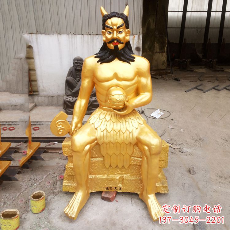 福建神话雕塑——鎏金神农氏炎帝神像