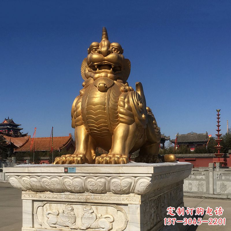 福建鎏金獬豸铜雕,为您提供精美的景观雕塑