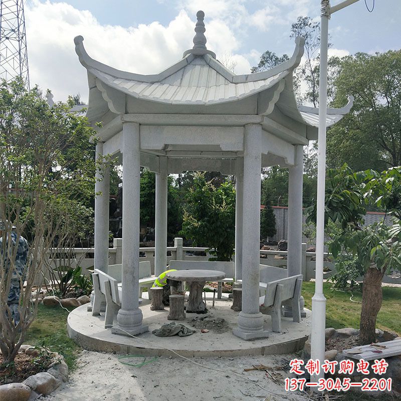 福建六角大理石凉亭雕塑中领雕塑是一家专业的雕…