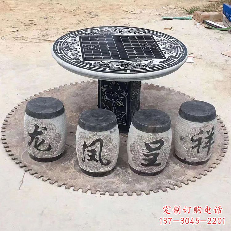 福建仿古雕塑石桌凳,带来雍容华贵气质