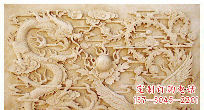 福建精美龙凤戏珠公园景观石浮雕