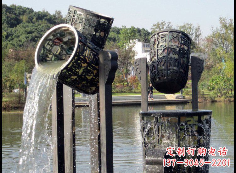 福建镂空水桶喷泉铜雕