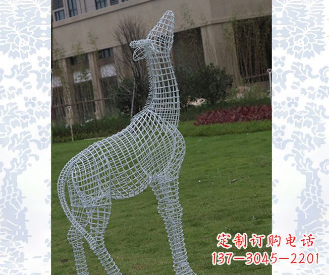 福建外观精美的不锈钢长颈鹿雕塑