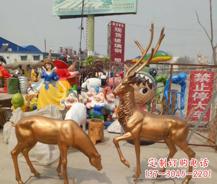 福建优雅经典,中领雕塑鹿铜雕塑