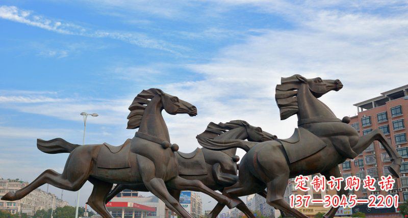 福建马广场动物铜雕塑,精致细腻魅力无穷