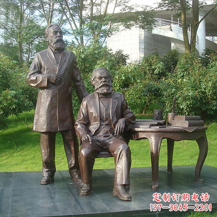 福建恩格斯铜雕塑,现代城市情景细节体现