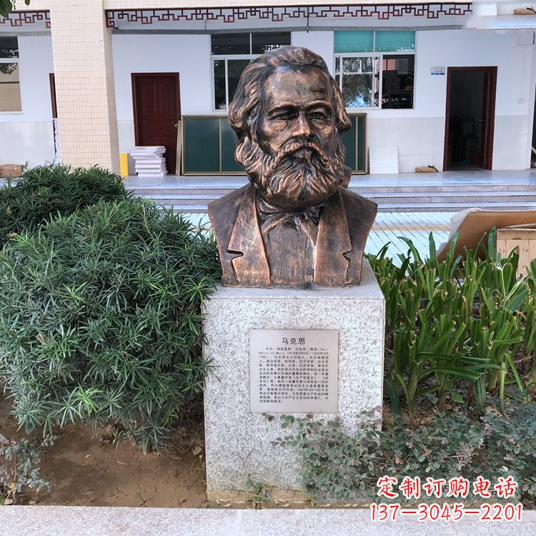 福建马克思铸铜头像雕塑,记录校园历史精彩