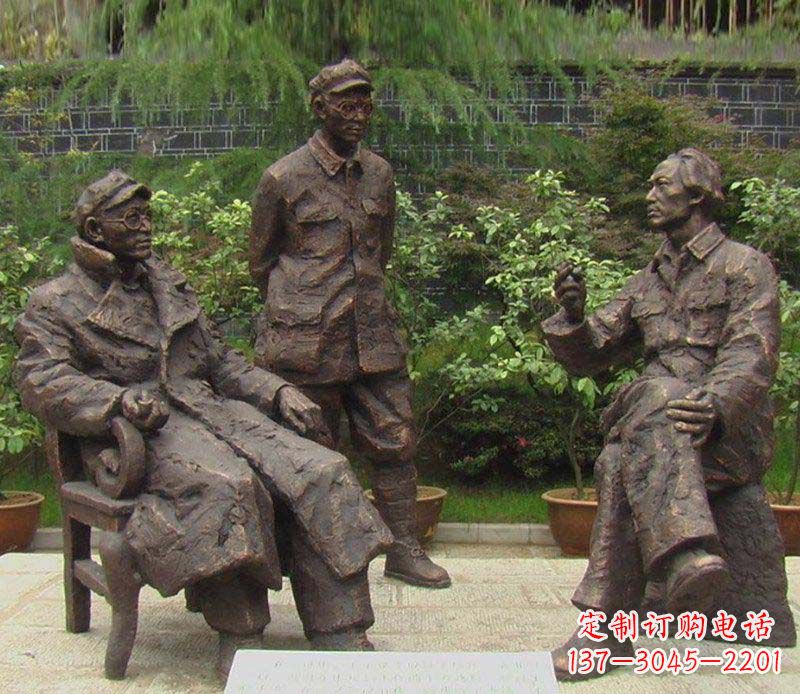 福建精美手工雕刻的刘伯承—毛泽东雕像