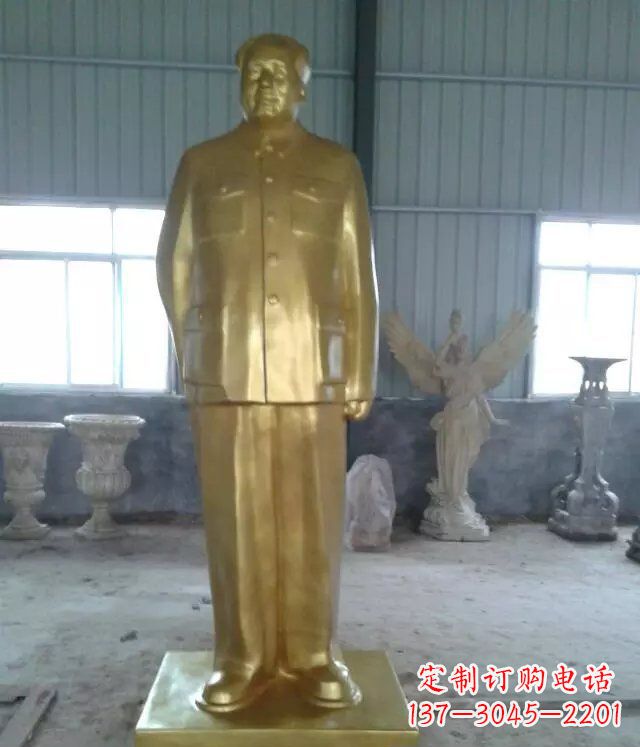 福建优雅的毛主席玻璃钢仿铜人物雕塑
