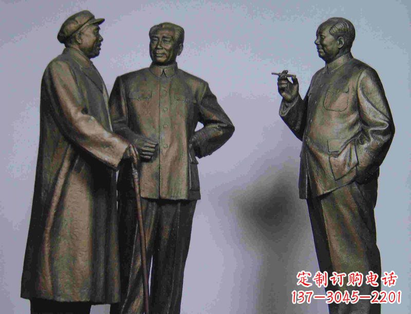 福建标题:伟人朱德毛主席铜雕——传承毛主席精神