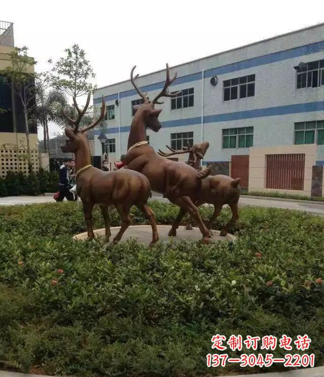 福建梅花鹿小区铜雕精美礼品