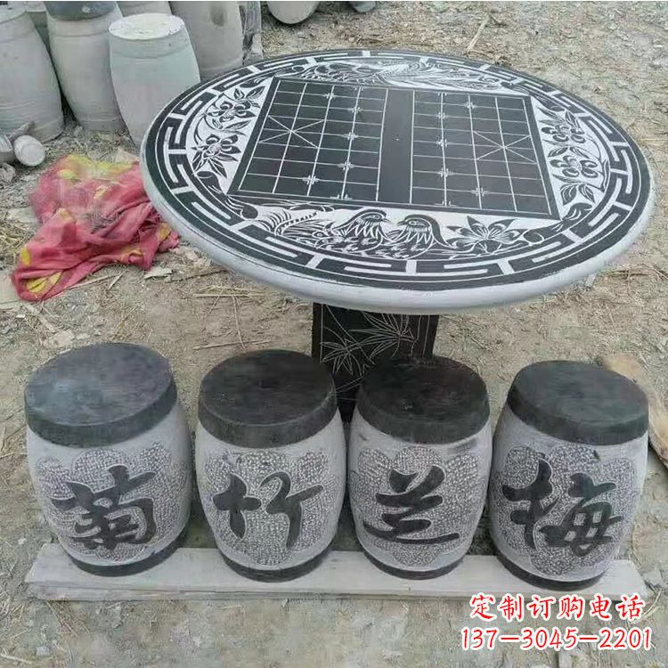 福建传统文化融入石桌凳雕塑