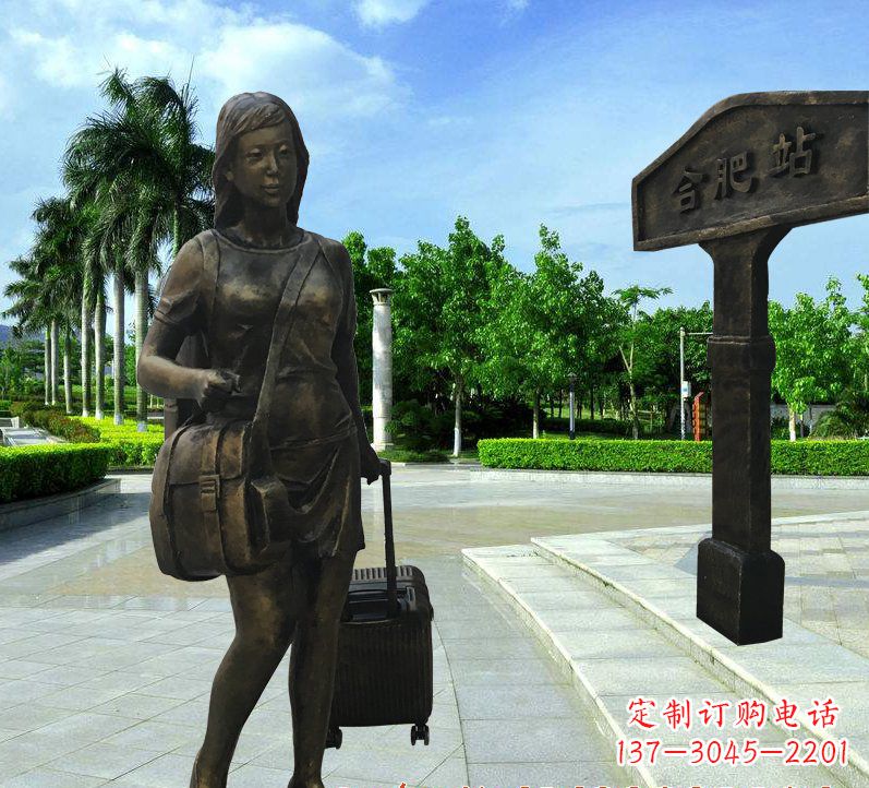 福建美貌铸就的美女铜雕