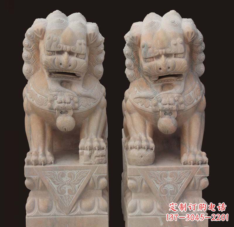 福建门口传统石狮子雕塑